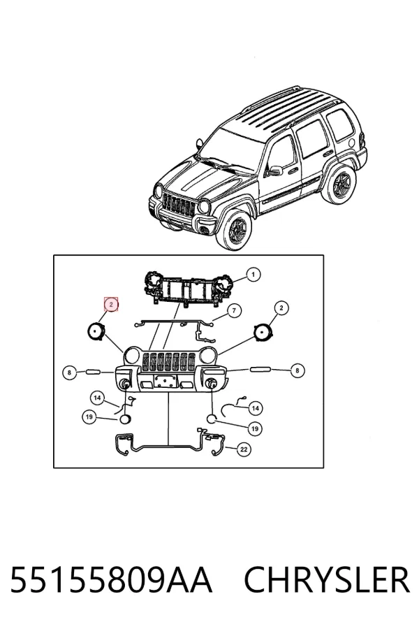 Левая фара 55155809AA Chrysler