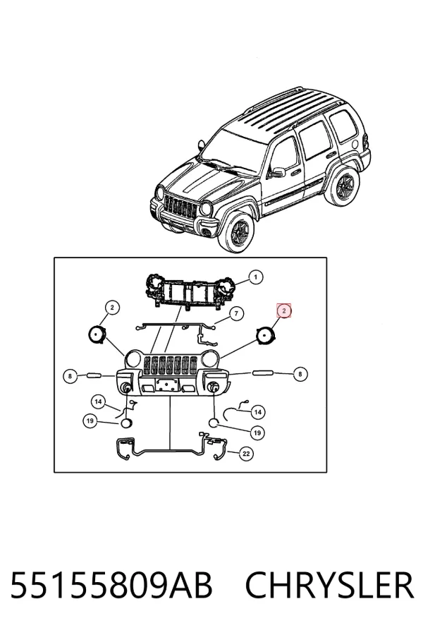 Левая фара 55155809AB Chrysler