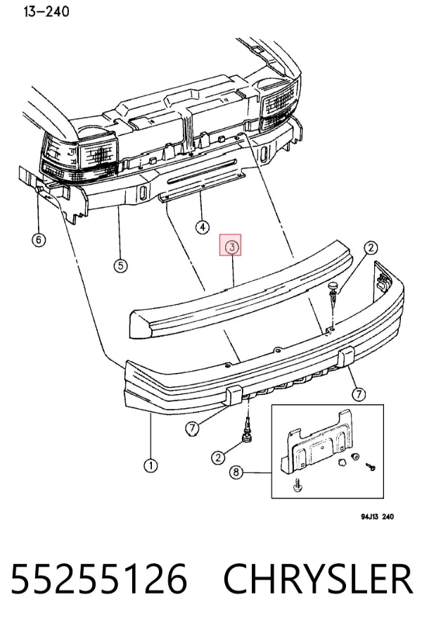 Абсорбер переднего бампера 55255126 Chrysler
