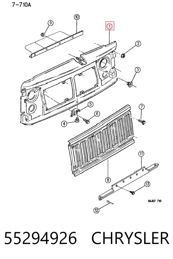 Рамка радиатора Jeep Cherokee 