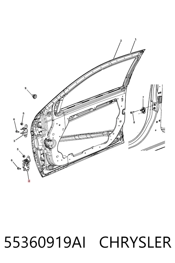 Петля двери передней левой 55360919AI Chrysler