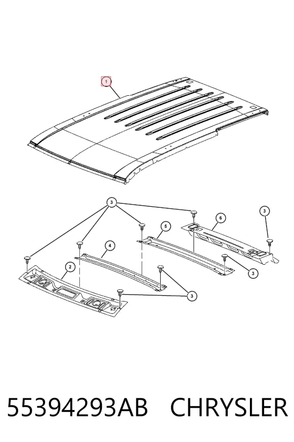 Крыша 55394293AB Chrysler