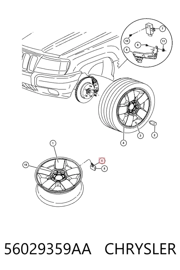 Датчик давления в шинах 56029359AA Chrysler