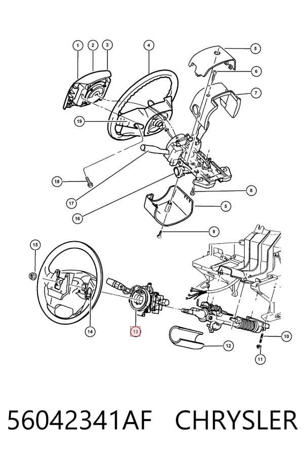Шлейф руля 56042341AF Chrysler