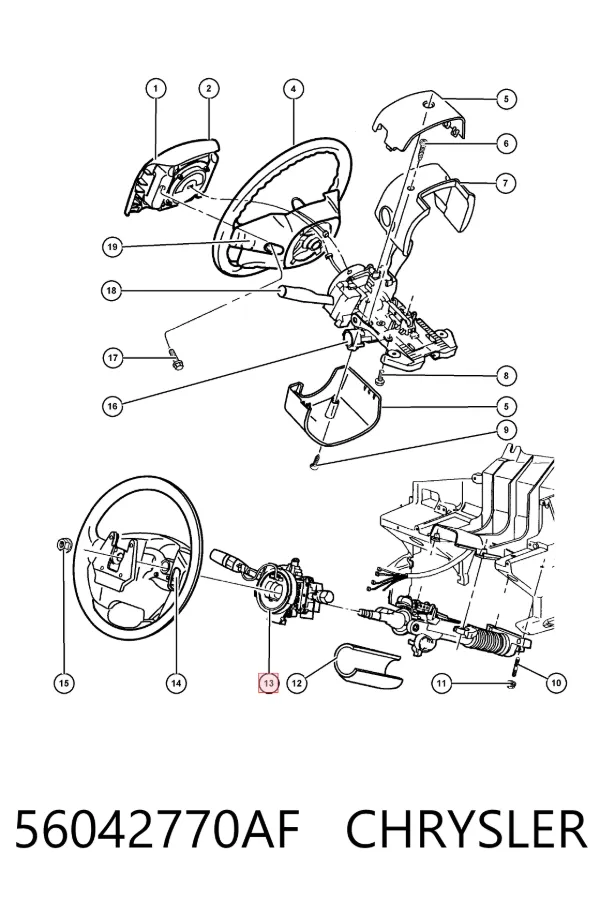 Шлейф руля 56042770AF Chrysler