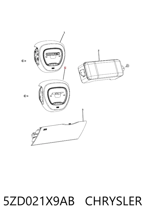 Подушка безопасности водителя 5ZD021X9AB Chrysler