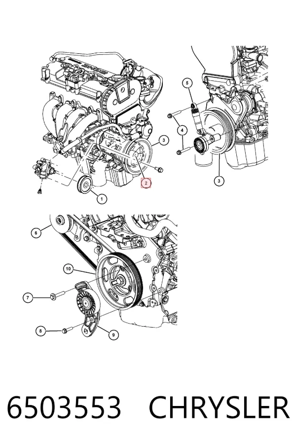 Болт шкива коленвала 6503553 Chrysler