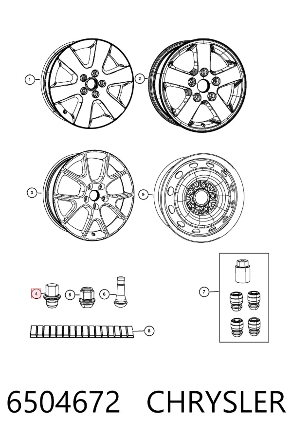 Гайки колесные 6504672 Chrysler