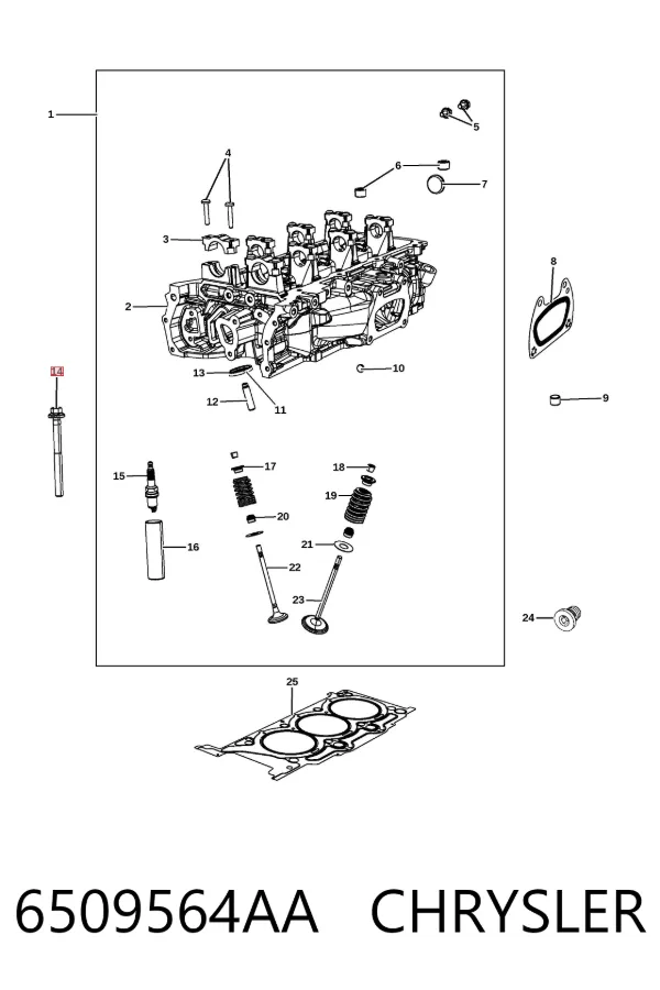 Болт ГБЦ 6509564AA Chrysler