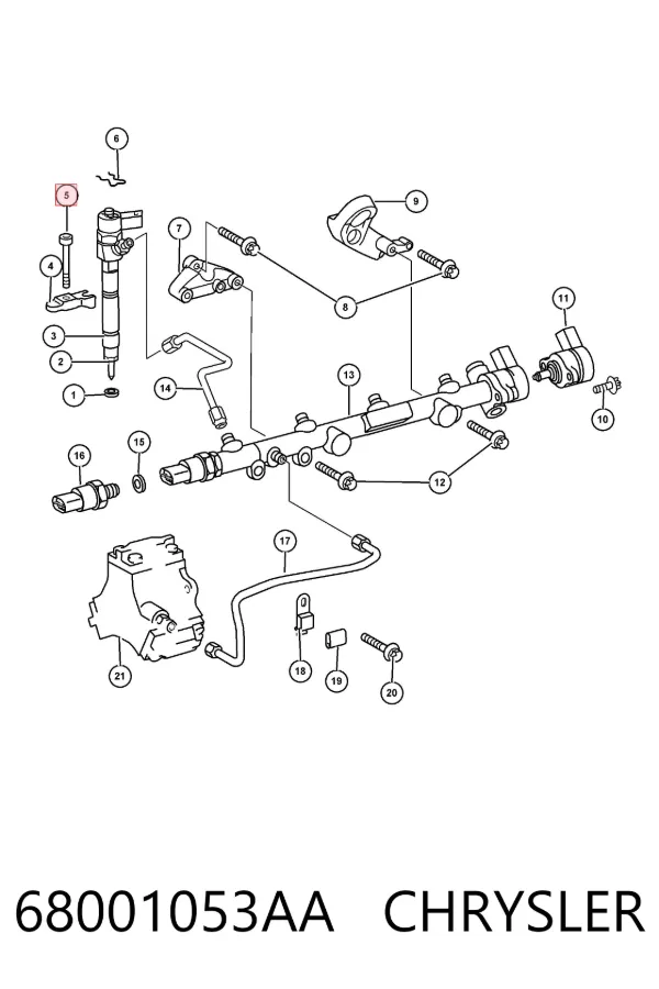 Болт крепления форсунки 68001053AA Chrysler