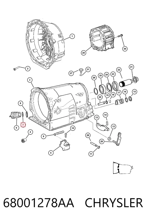 Разъем АКПП 68001278AA Chrysler