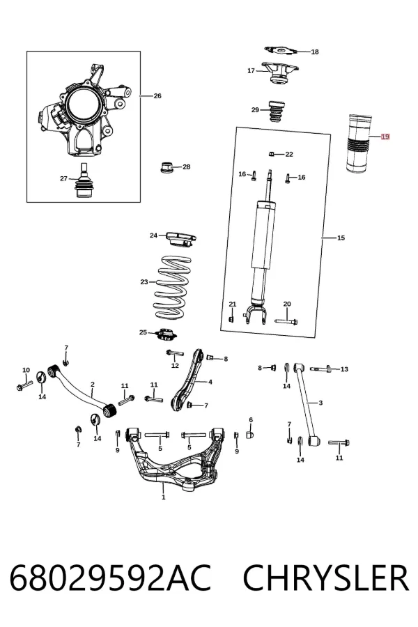 Пыльник заднего амортизатора 68029592AC Chrysler