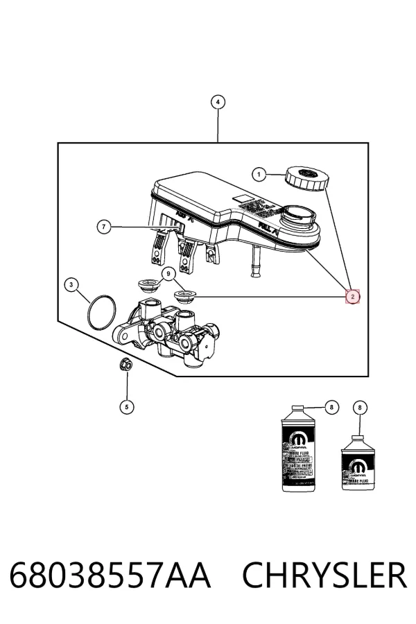 Бачок тормозной K68038557AB Fiat/Alfa/Lancia