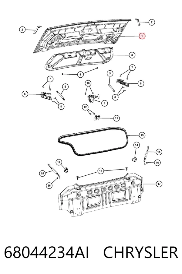 Крышка багажника 68044234AI Chrysler