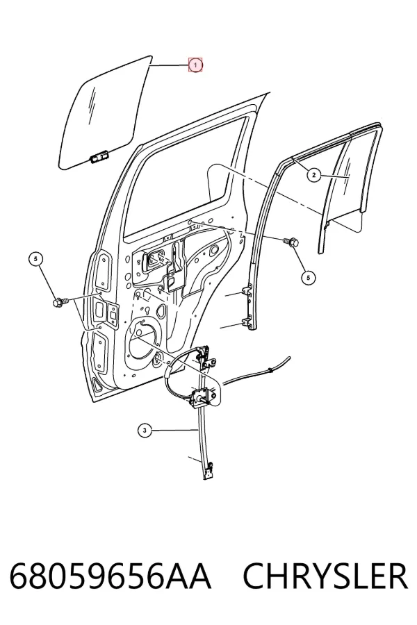 Стекло двери задней правой 68059656AA Chrysler
