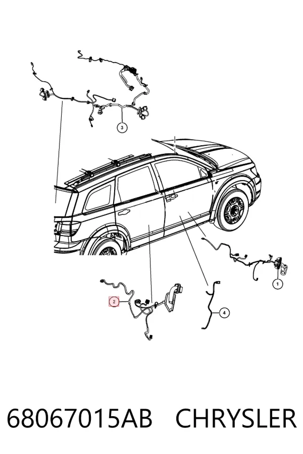 Жгут проводов задней двери 68067015AB Chrysler