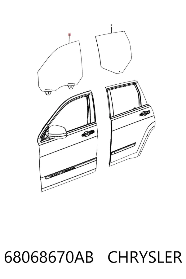 Стекло двери передней правой K68068670AD Fiat/Alfa/Lancia