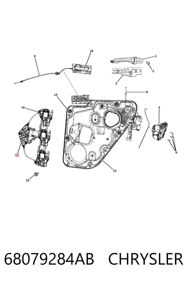Мотор стеклоподъемника двери задней правой 68079284AB Chrysler