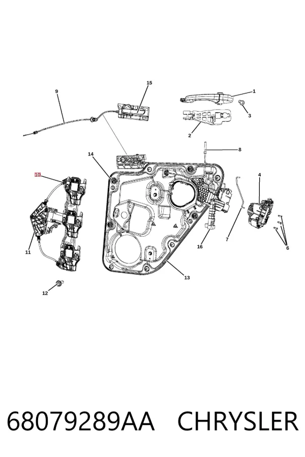 Механизм стеклоподъемника двери задней левой 68079289AA Chrysler