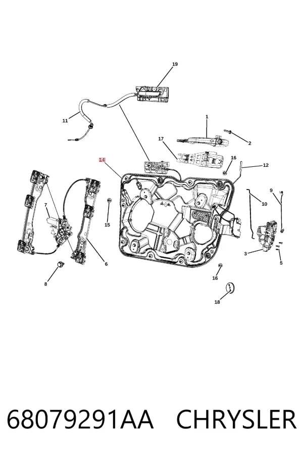 Стеклоподъемник передней левой двери 68079291AA Chrysler