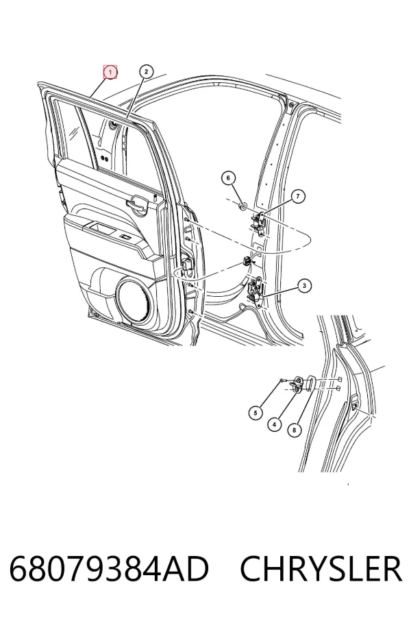 Дверь задняя правая 68079384AD Chrysler