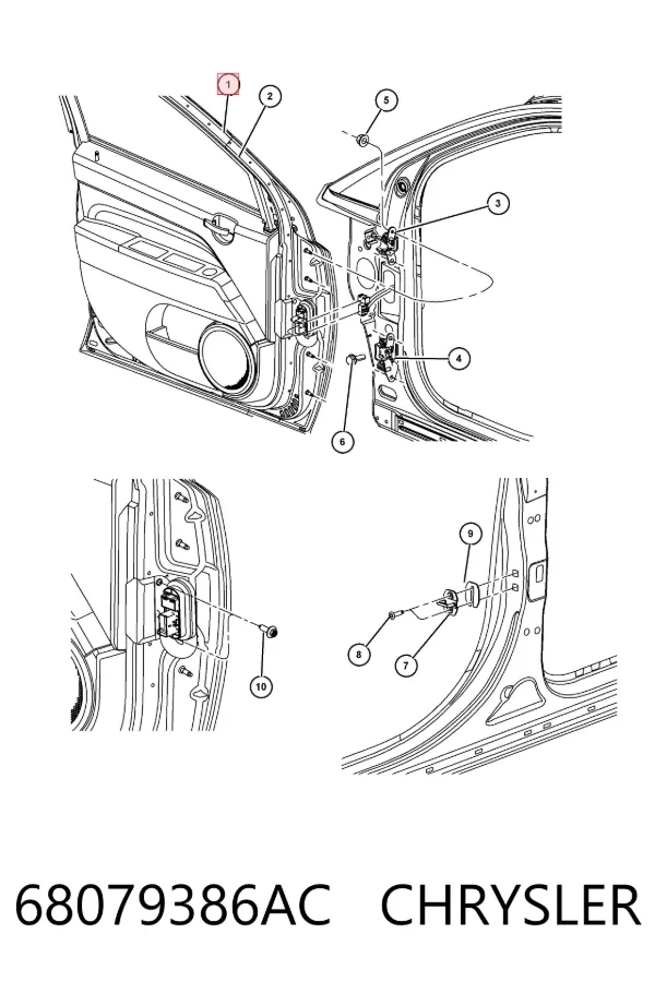 Дверь передняя правая 68079386AC Chrysler