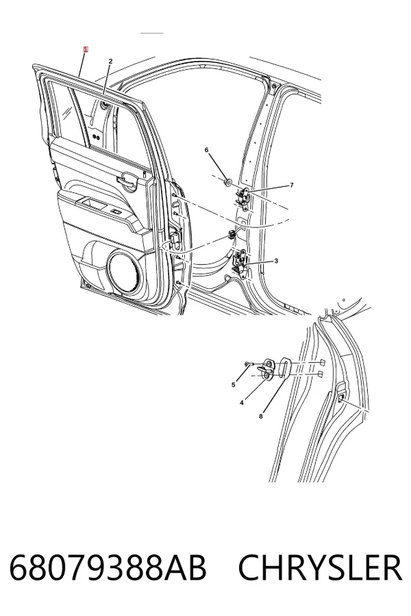 Дверь задняя правая K68079388AD Fiat/Alfa/Lancia