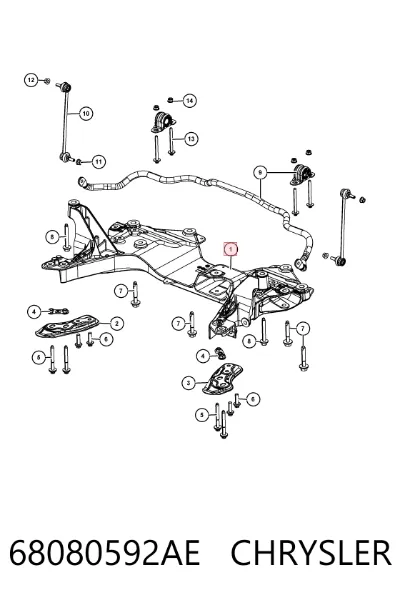 Балка передней подвески (подрамник) CHRYSLER 68080592AE