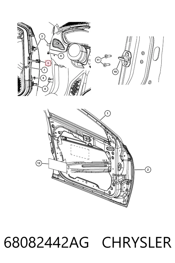 Ограничитель двери 68082442AG Chrysler