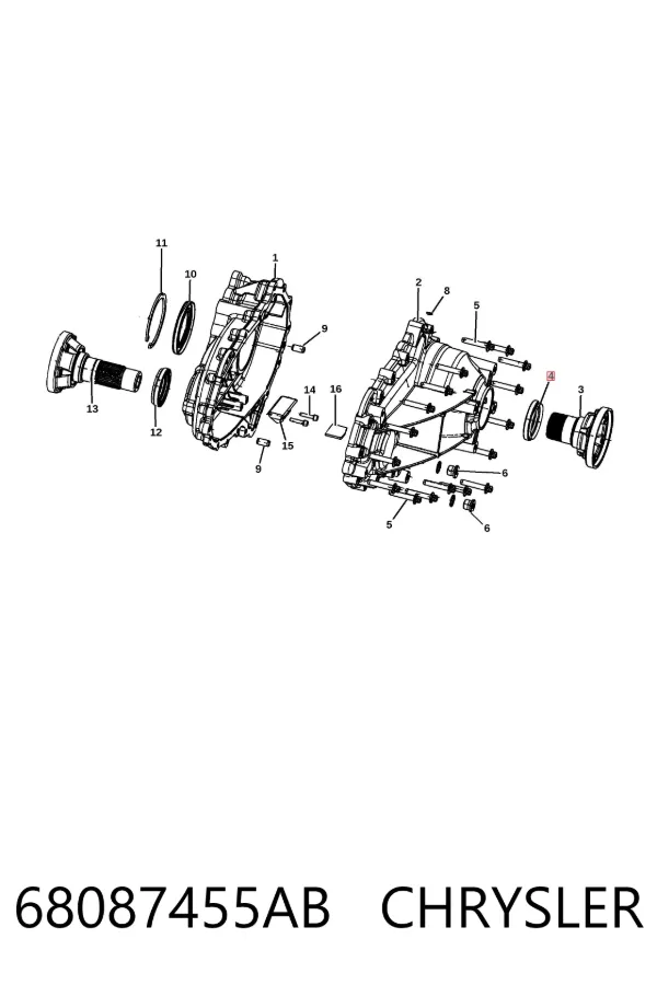 Сальник раздаточной коробки задний выходной 68087455AB Chrysler