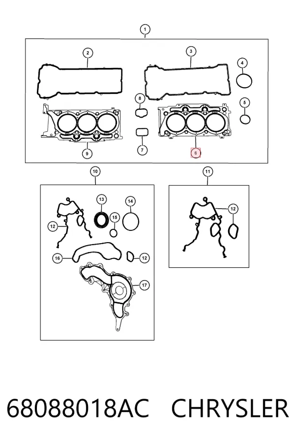 Прокладка ГБЦ 68088018AC Chrysler