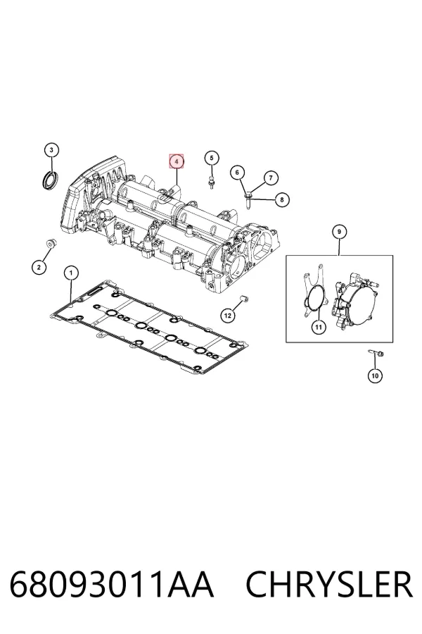 Клапанная крышка 68093011AA Chrysler