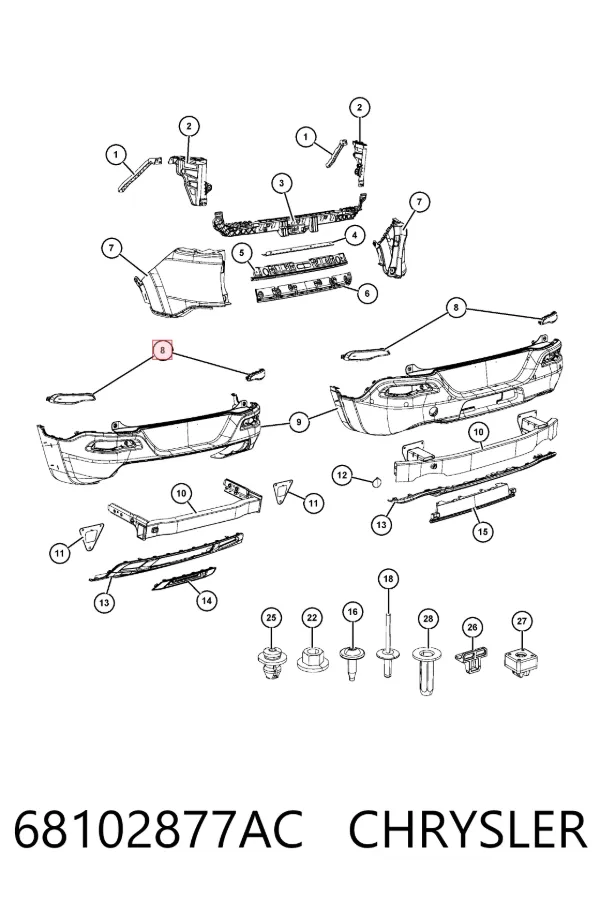 Фонарь противотуманный задний левый FP3805F1T TYC