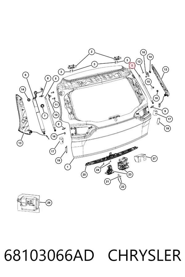 Амортизатор багажника 68103066AD Chrysler
