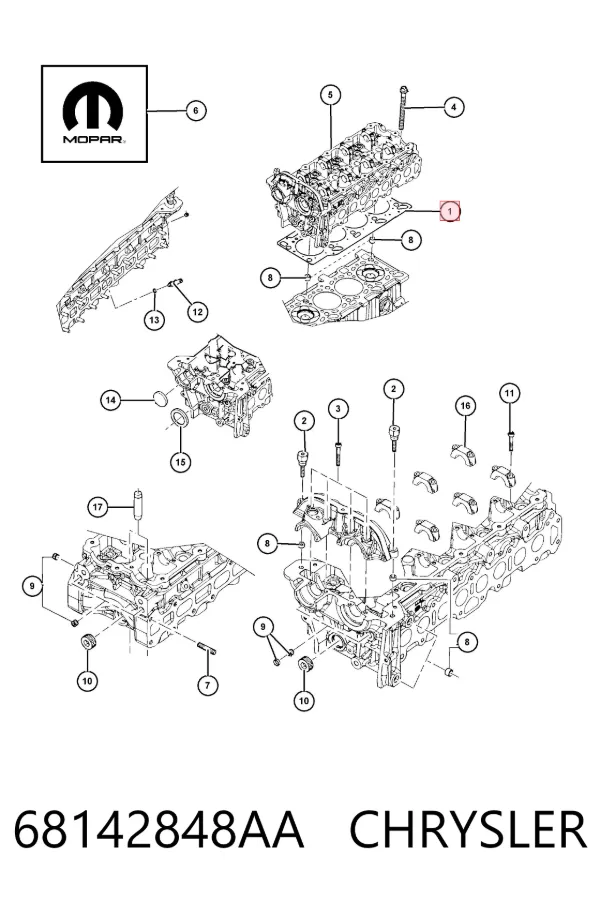 Прокладка ГБЦ K68142848AA Fiat/Alfa/Lancia