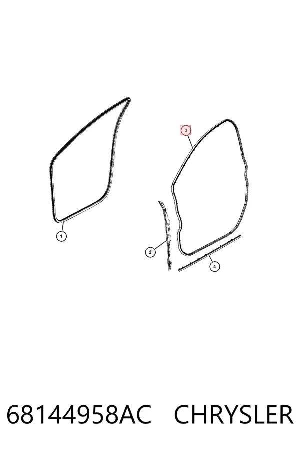 Уплотнитель двери передней правой (на двери) 68144958AC Chrysler