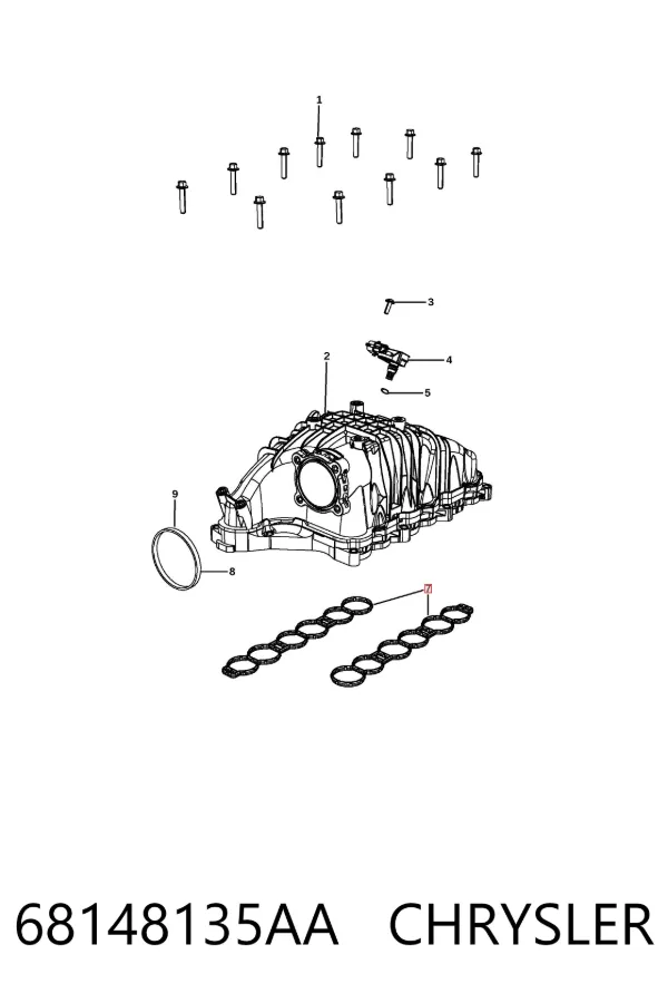 Прокладка впускного коллектора Dodge RAM 1500 Extended Cab