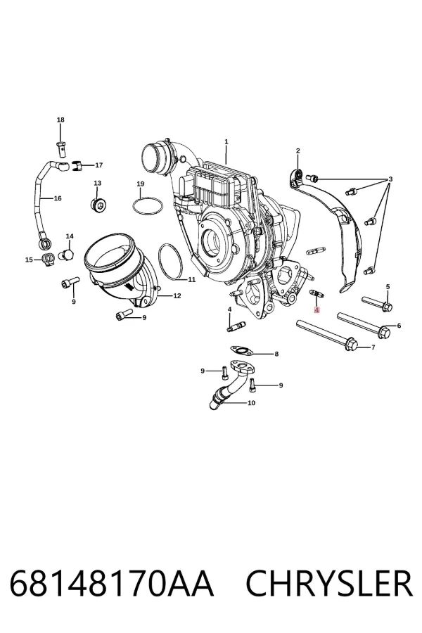 Болт крепления турбины 68148170AA Chrysler