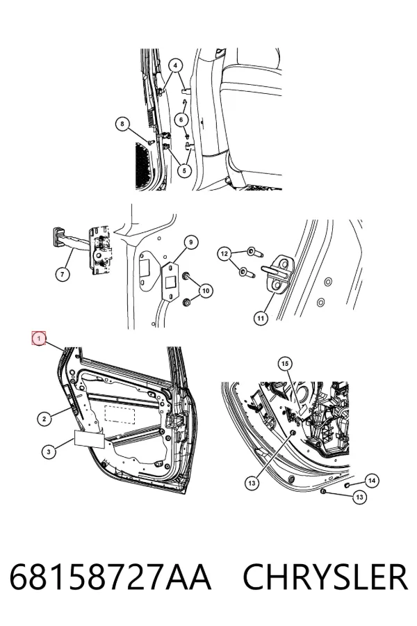 Дверь задняя левая 68158727AA Chrysler