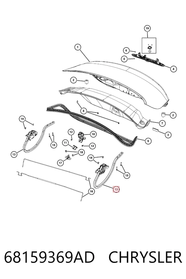Петля крышки багажника 68159369AD Chrysler