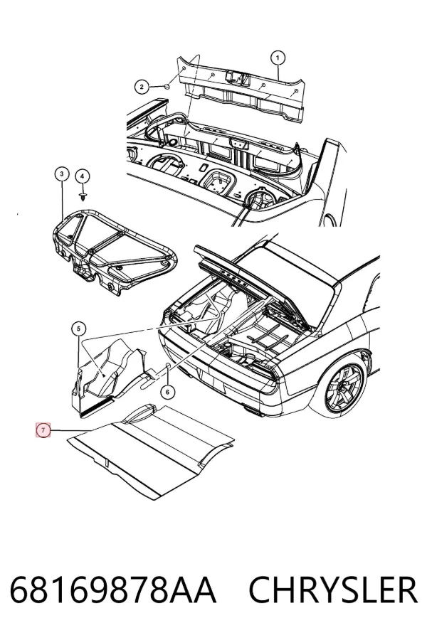 Коврик в багажник 68169878AA Chrysler