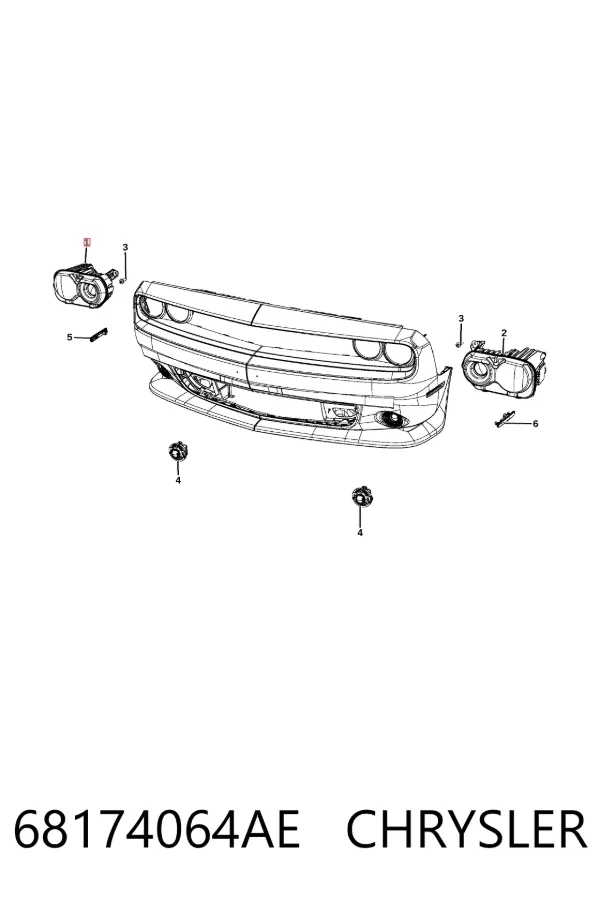 Правая фара 68174064AE Chrysler