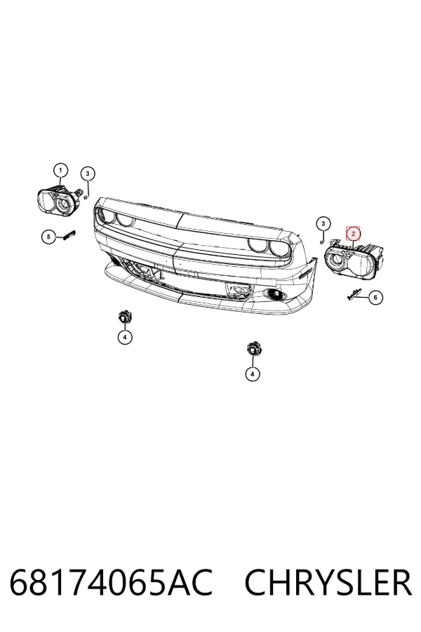 Левая фара 68174065AC Chrysler