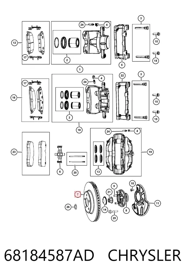 Передние тормозные диски 68184587AD Chrysler