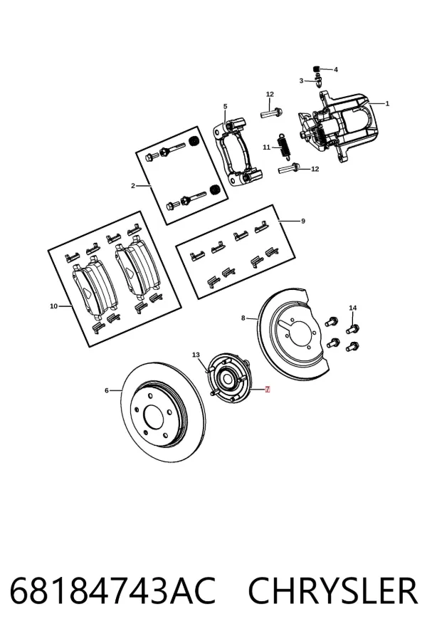 Ступица задняя левая 68184743AC Chrysler