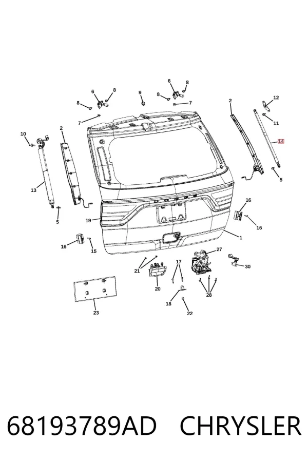 Амортизатор багажника 68193789AD Chrysler