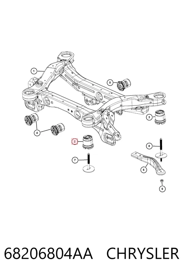 Сайлентблок задней балки 68206804AA Chrysler