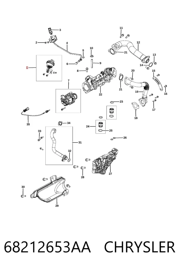 Актуатор привода заслонки EGR K68282570AB Fiat/Alfa/Lancia
