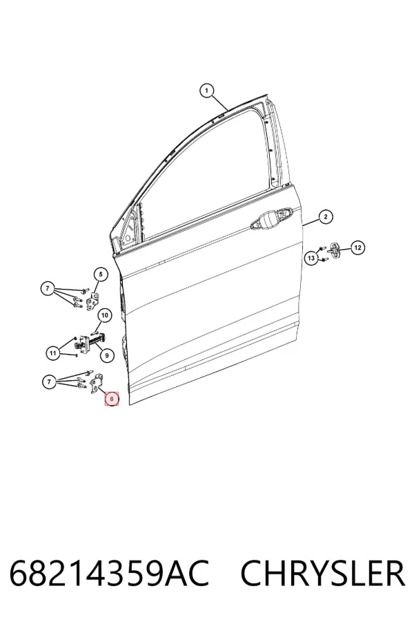 Петля двери задней левой 68214359AC Chrysler