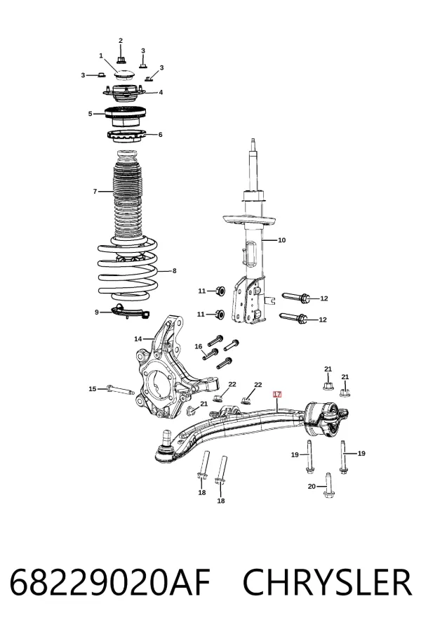 Нижний рычаг 68229020AF Chrysler